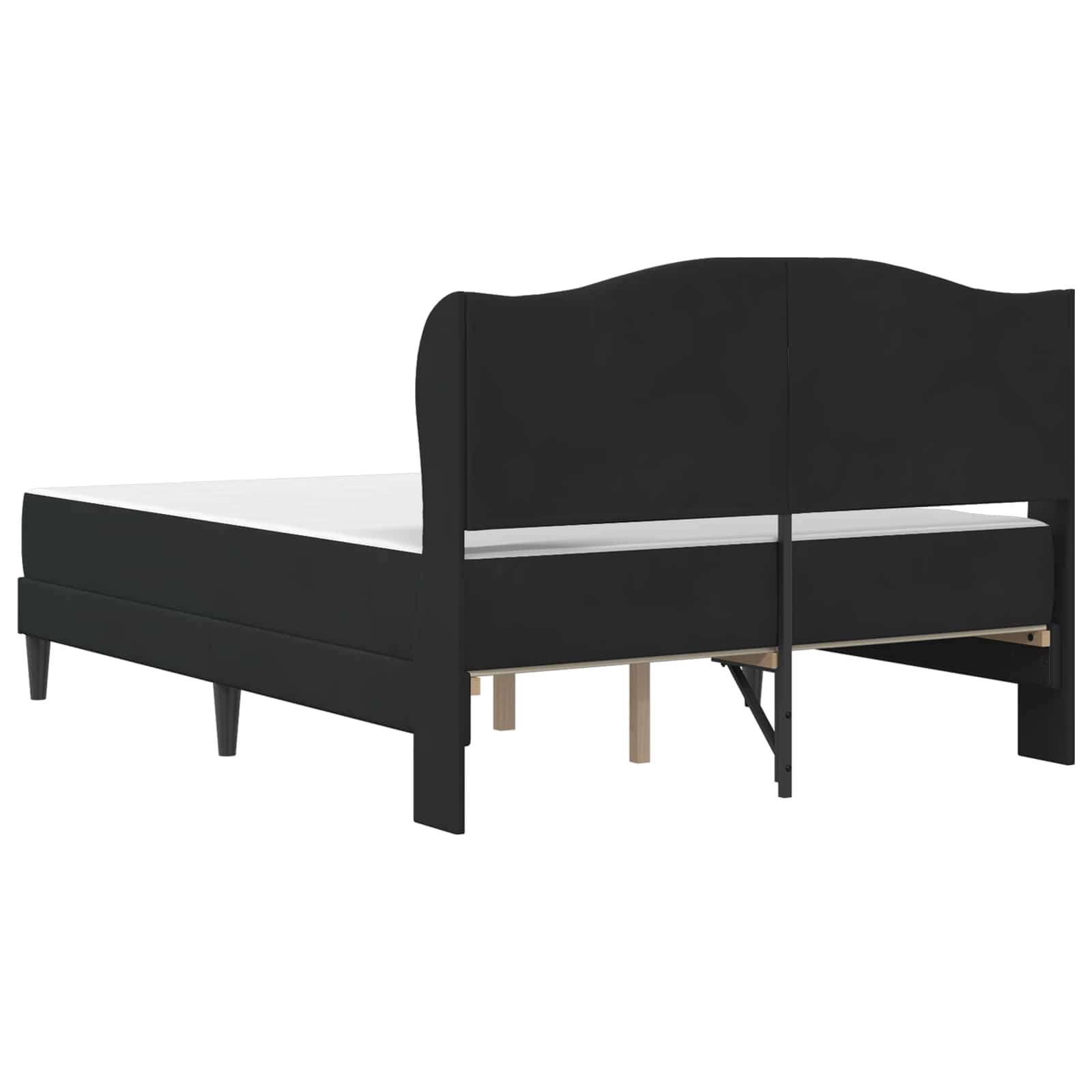Sengestel med hovedgærde Sort 160 x 200 cm Fløjl