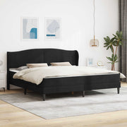 Sengestel med hovedgærde Sort 200 x 200 cm Fløjl
