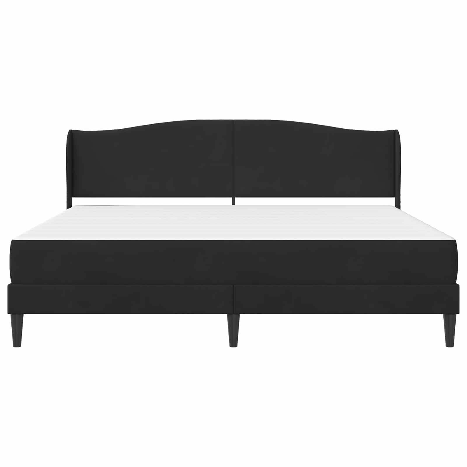 Sengestel med hovedgærde Sort 200 x 200 cm Fløjl