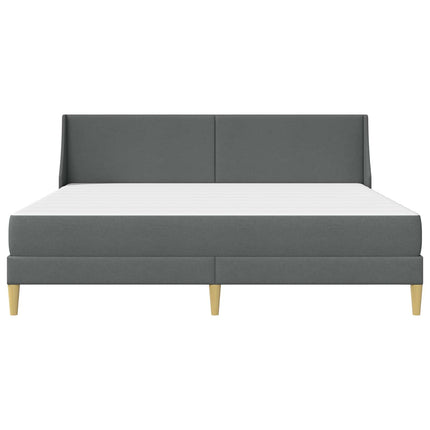 Sengeramme med madras med hovedgærde Mørkegrå 180 x 200 cm Stof