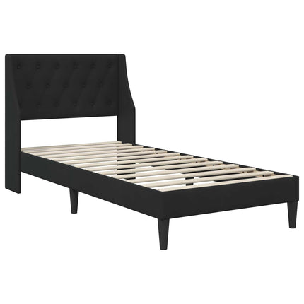 Sengeramme med madras med hovedgærde Sort 90 x 190 cm Fløjl
