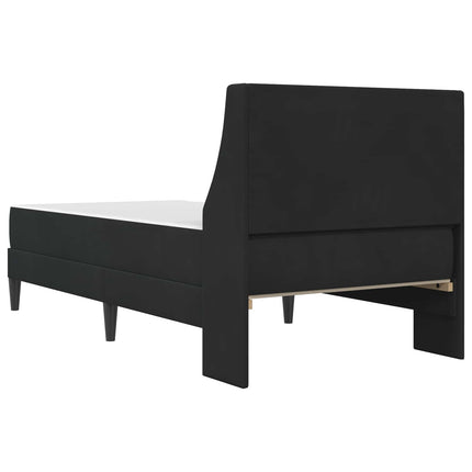 Sengeramme med madras med hovedgærde Sort 90 x 190 cm Fløjl