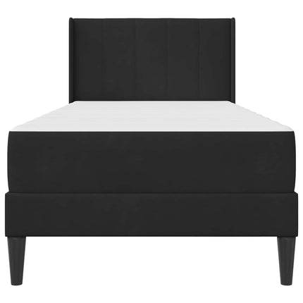 Sengeramme med madras med hovedgærde Sort 90 x 190 cm Fløjl