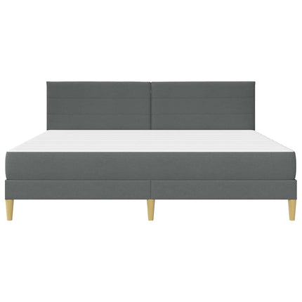 Sengeramme med madras med hovedgærde Mørkegrå 180 x 200 cm Stof