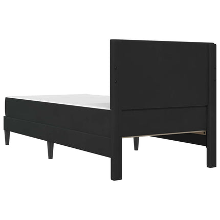 Sengeramme med madras med hovedgærde Sort 90 x 190 cm Fløjl