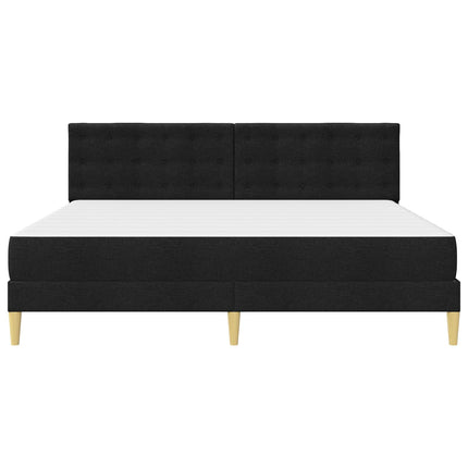 Sengeramme med madras med hovedgærde Sort 180 x 200 cm Stof