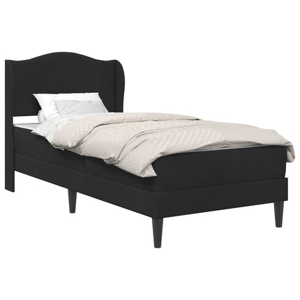 Sengestel med hovedgærde Sort 90 x 190 cm Fløjl