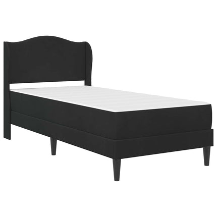 Sengestel med hovedgærde Sort 90 x 190 cm Fløjl