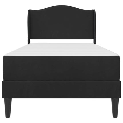 Sengestel med hovedgærde Sort 90 x 190 cm Fløjl