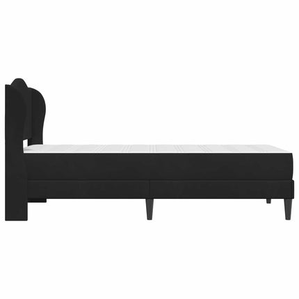 Sengestel med hovedgærde Sort 90 x 190 cm Fløjl