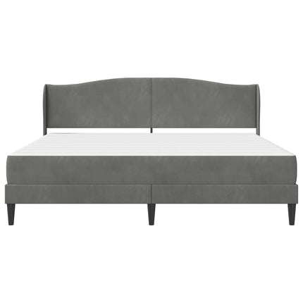 Sengestel med hovedgærde Mørkegrå 180 x 200 cm Fløjl