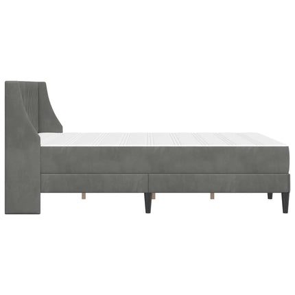 Sengeramme med madras med madras Mørkegrå 137 x 190 cm Fløjl