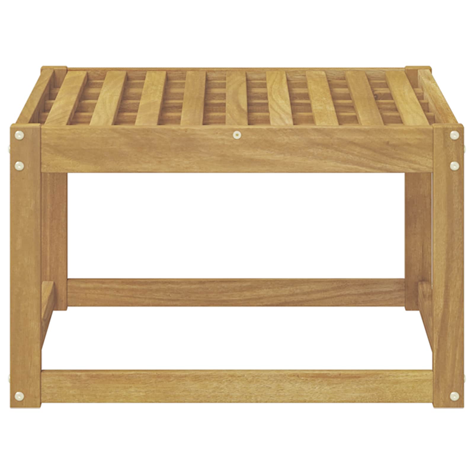 Udendørs Hocker Massivt Akacietræ Hvid 59 x 59 x 37 cm