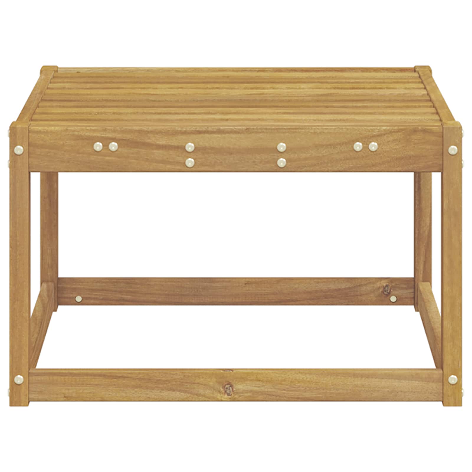 Udendørs Hocker Massivt Akacietræ Hvid 59 x 59 x 37 cm