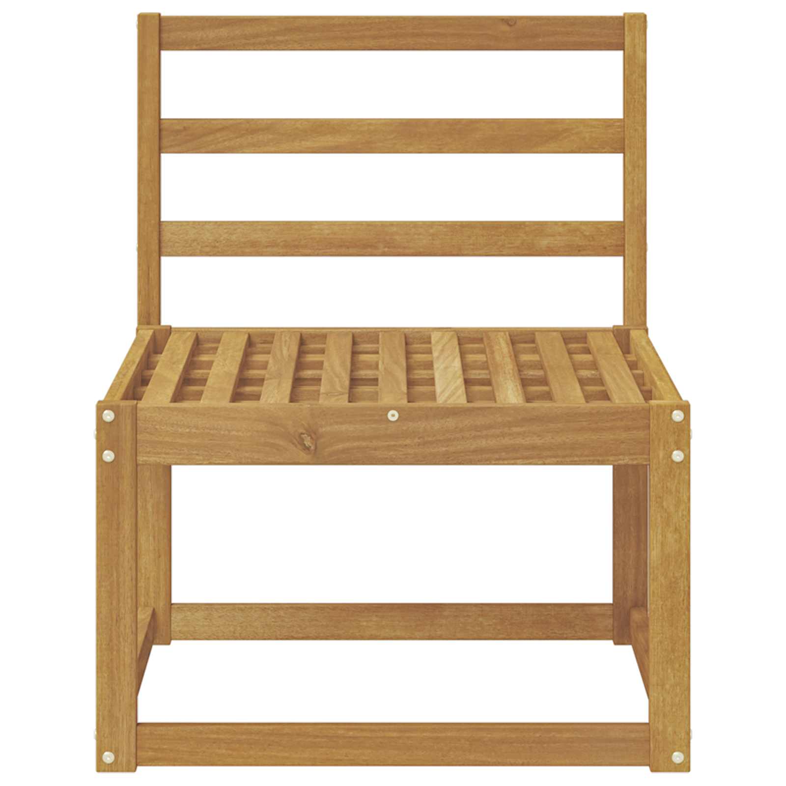 Udendørs Mellem Sofa Massivt Akacietræ Hvid 59 x 63 x 73 cm
