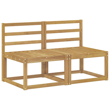 2 Stk Udendørs Mellem Sofa Massivt Akacietræ Hvid