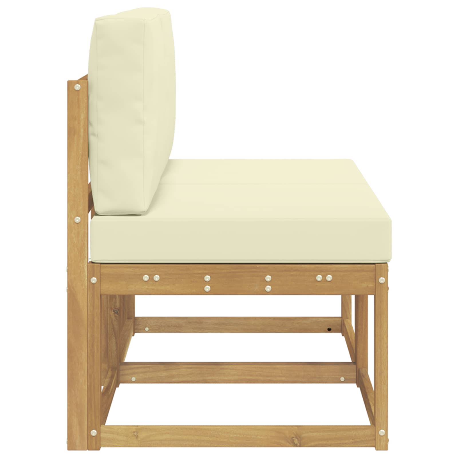 2 Stk Udendørs Mellem Sofa Massivt Akacietræ Hvid