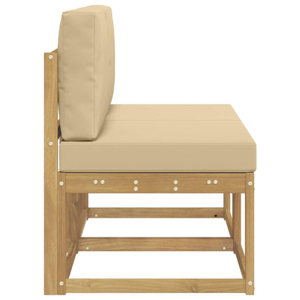 2 Stk Udendørs Mellem Sofa Massivt Akacietræ Hvid