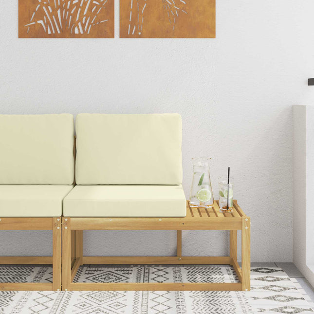 Udendørs Modulsofa Hvid 91 x 63 x 73 cm Massivt Akacietræ
