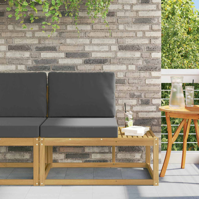 Udendørs Modulsofa Hvid 91 x 63 x 73 cm Massivt Akacietræ