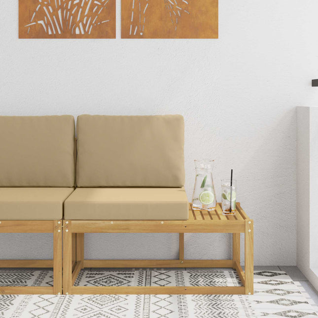 Udendørs Modulsofa Hvid 91 x 63 x 73 cm Massivt Akacietræ