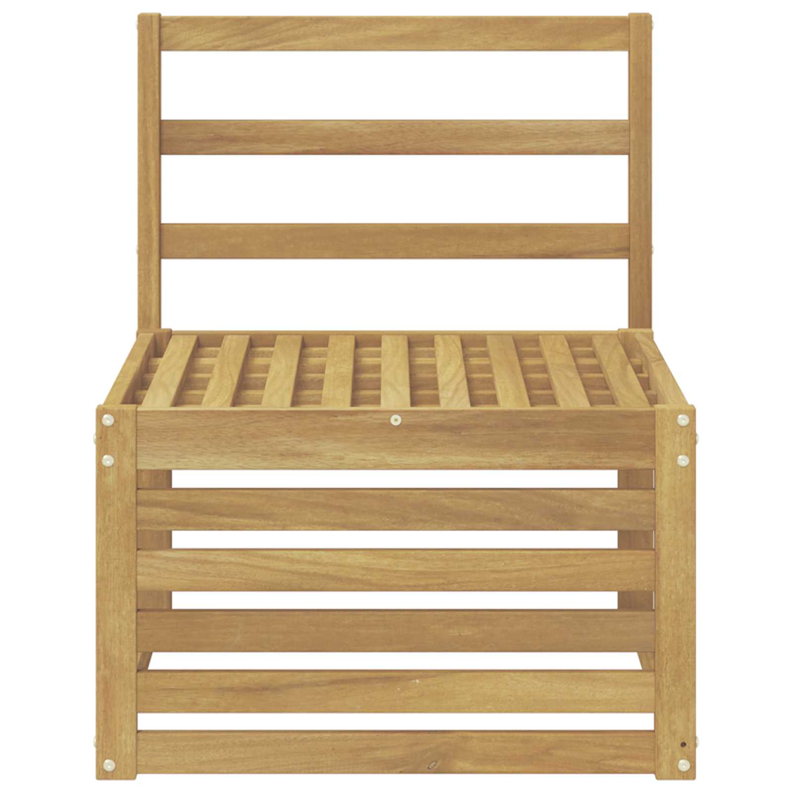 Udendørs Mellem Sofa Massivt Akacietræ Hvid 63 x 59 x 73 cm
