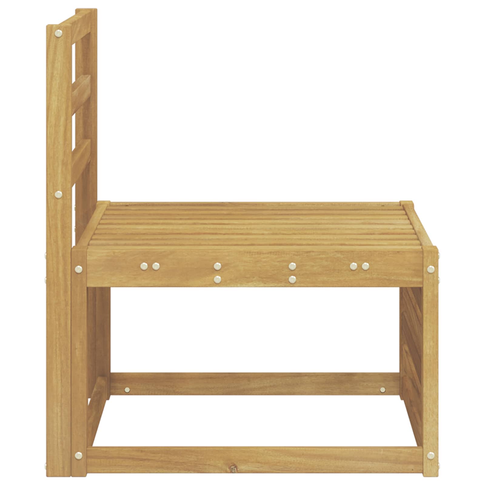 Udendørs Mellem Sofa Massivt Akacietræ Hvid 63 x 59 x 73 cm