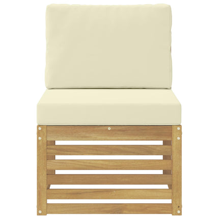 Udendørs Mellem Sofa Massivt Akacietræ Hvid