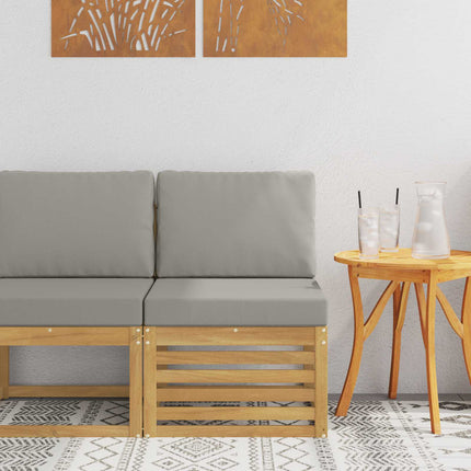 Udendørs Mellem Sofa Massivt Akacietræ Hvid