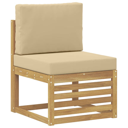 Udendørs Mellem Sofa Massivt Akacietræ Hvid