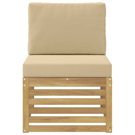 Udendørs Mellem Sofa Massivt Akacietræ Hvid