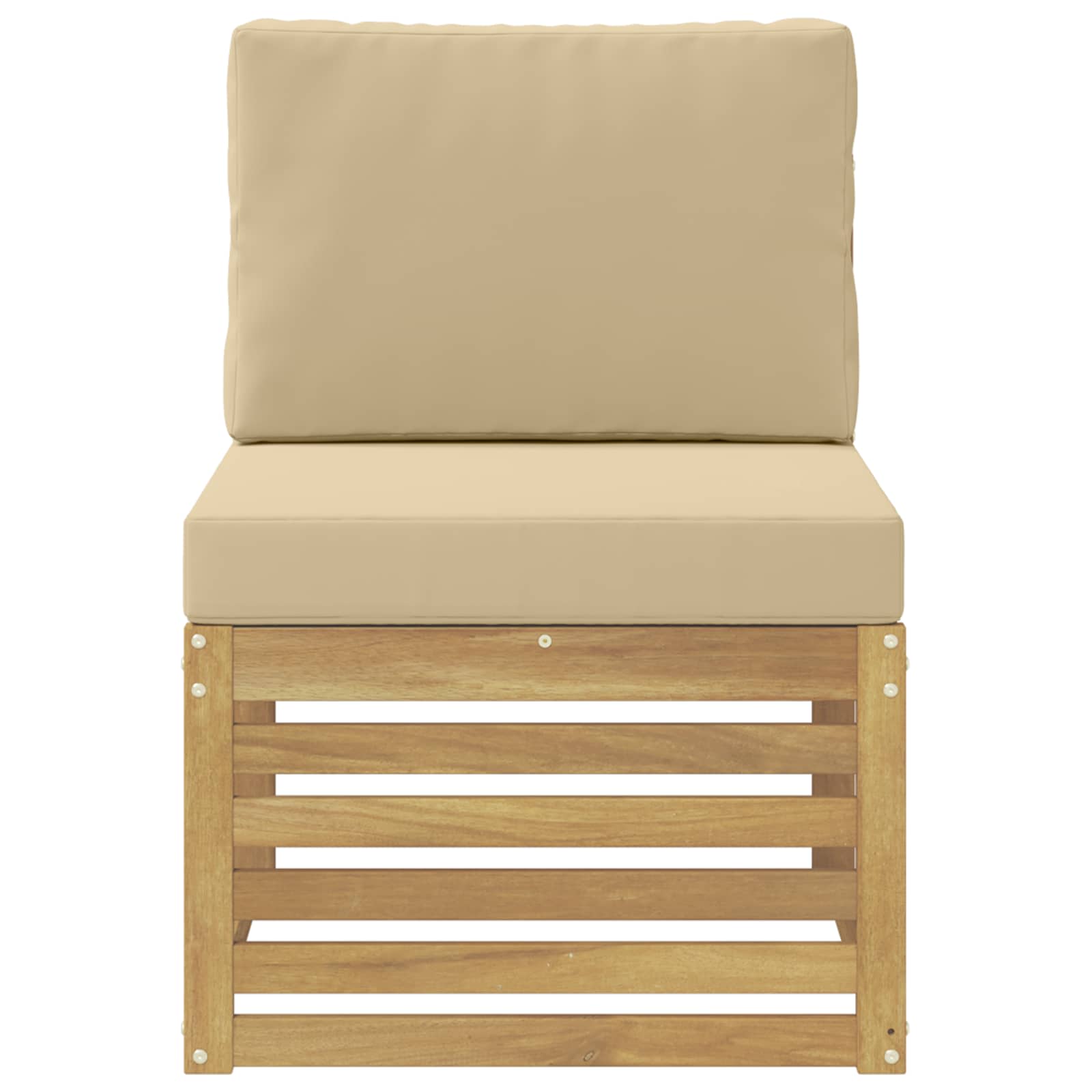Udendørs Mellem Sofa Massivt Akacietræ Hvid