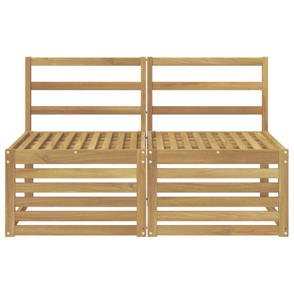 2 Stk Udendørs Mellem Sofa Massivt Akacietræ Hvid