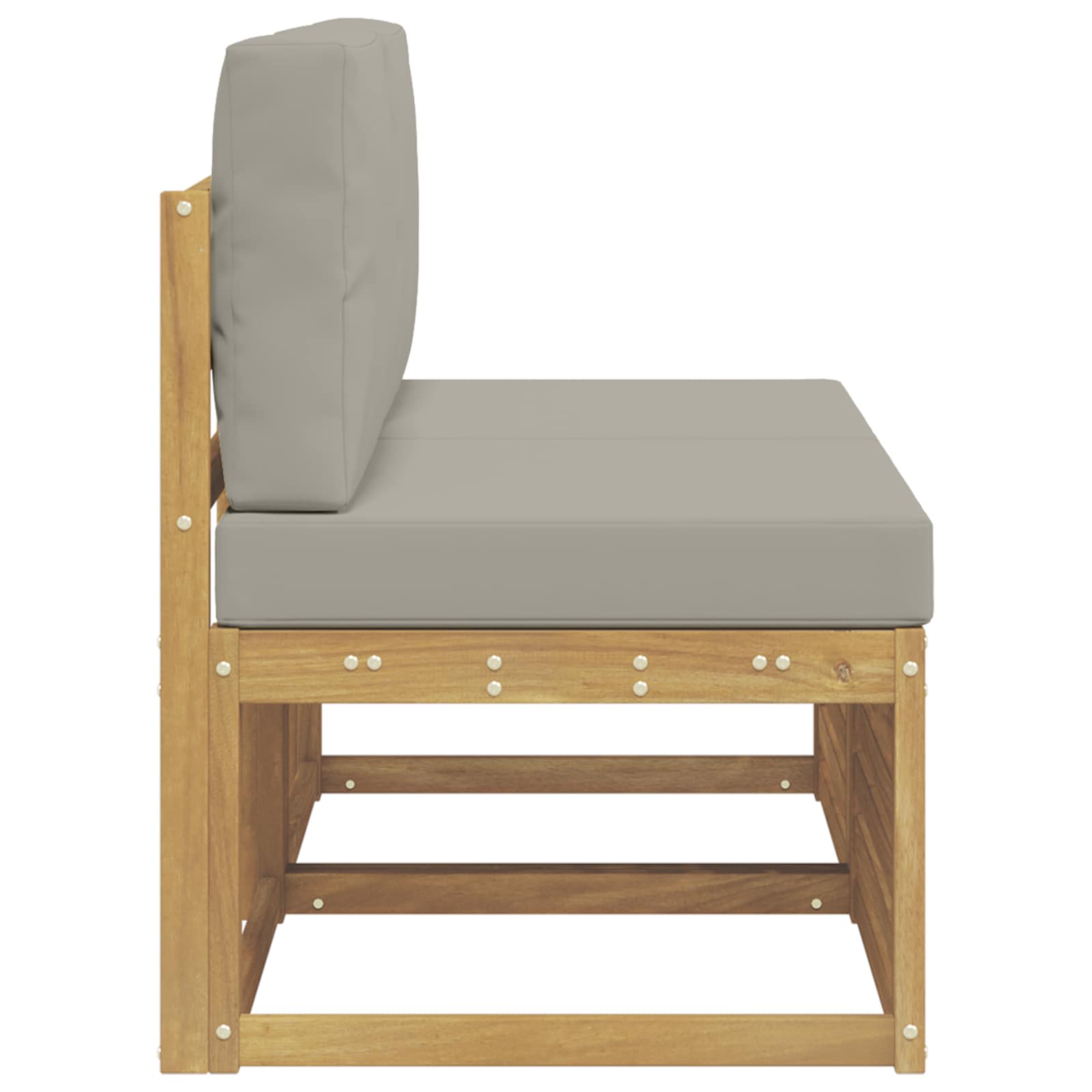 2 Stk Udendørs Mellem Sofa Massivt Akacietræ Hvid