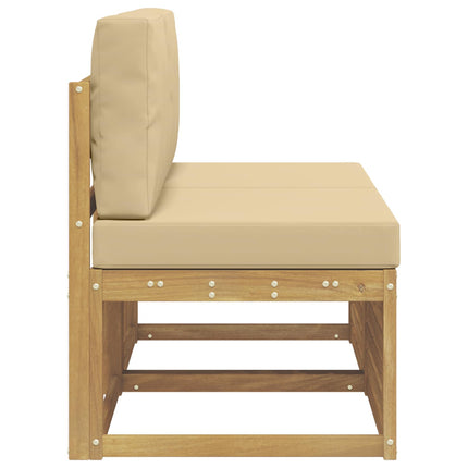 2 Stk Udendørs Mellem Sofa Massivt Akacietræ Hvid