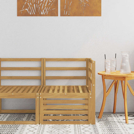Udendørs Hjørnesofa Massivt Akacietræ Hvid 63 x 63 x 73 cm