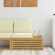 Udendørs Sektionel Sofa Enheder med pude Hvid og cremefarvet