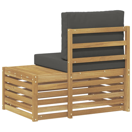 Udendørs end sofa Hvid 91 x 63 x 73 cm Massivt Akacietræ