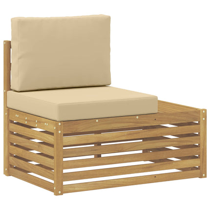 Udendørs end sofa Hvid 91 x 63 x 73 cm Massivt Akacietræ
