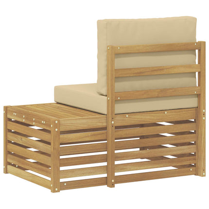 Udendørs end sofa Hvid 91 x 63 x 73 cm Massivt Akacietræ