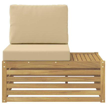 Udendørs end sofa Hvid 91 x 63 x 73 cm Massivt Akacietræ