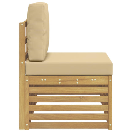 Udendørs end sofa Hvid 91 x 63 x 73 cm Massivt Akacietræ