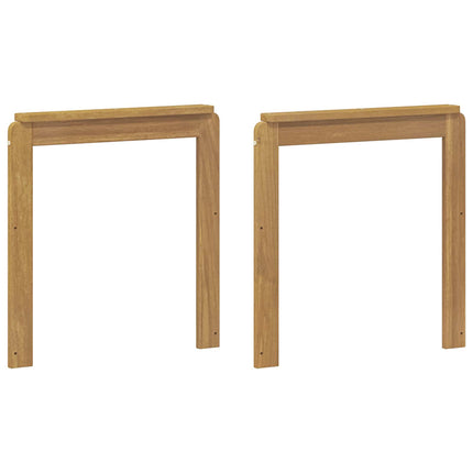 Armlænsmodul 2 pcs Hvid 59 x 6 x 61 cm Massivt Akacietræ