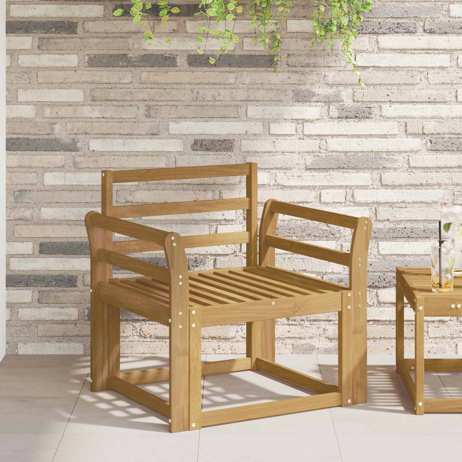 Armlænsmodul 2 stk til sofa hvid 58,5 x 8,5 x 60 cm i massivt akacietræ