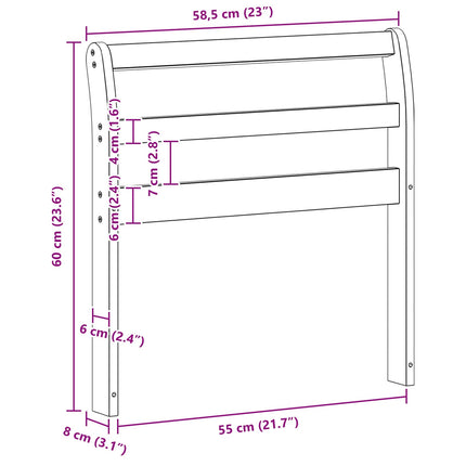 Armlænsmodul 2 stk. Hvid 58,5 x 8,5 x 60 cm Massivt Akacietræ