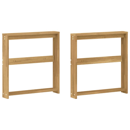 Armlænsmodul 2 pcs Hvid 58,5 x 10 x 61 cm Massivt Akacietræ