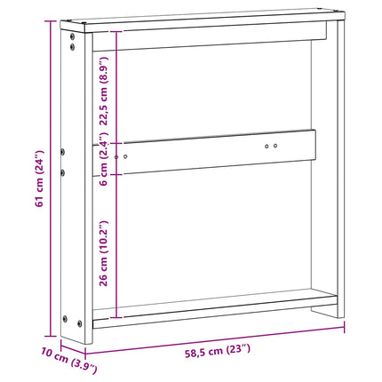 Armlænsmodul 2 stk. Hvid 58,5 x 10 x 61 cm Massivt Akacietræ