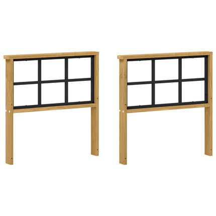 Armlænsmodul 2 pcs Hvid 60 x 6 x 61 cm Massivt Akacietræ