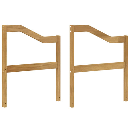 Armlæn modul 2 pcs Hvid 59 x 4 x 73 cm Massivt Akacietræ