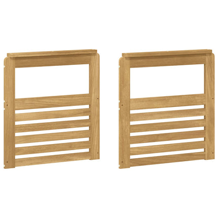Armlænsmodul 2 pcs Hvid 59 x 6 x 61 cm Massivt Akacietræ